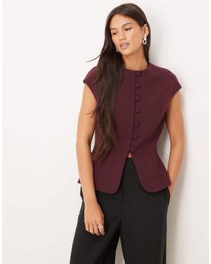 ASOS Gilet Color Prugna Accollato Con Maniche Ad Aletta - Viola