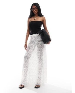 ONLY Maxi Rok Met Kant - Wit
