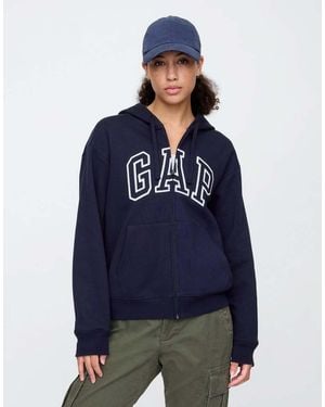 Gap Logo Zip Through Hoodie - Blue
