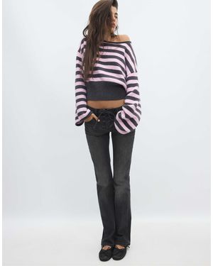 Stradivarius Weicher strickpullover mit bund - Weiß