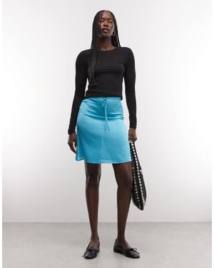 Reclaimed Vintage Doorschijnende Chiffon Rok - Blauw
