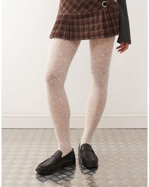 Weekday Collants en dentelle - cassé - Marron