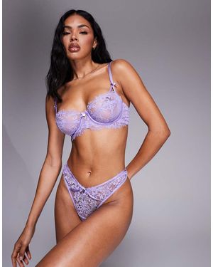 Boux Avenue Tanga Morado De Estilo Sofisticado De Puntilla Iris De - Multicolor