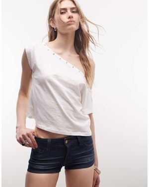 Cheap Monday Minishorts Vaqueros Con Lavado Azul Medio Sleezie De - Neutro