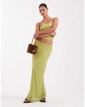 JJXX Co-ord Lace Midi Skirt - Green
