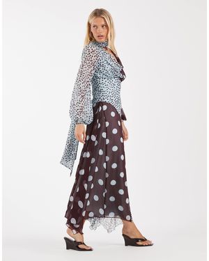 ASOS Cowl Neck Maxi Dress With Scarf Detail - White