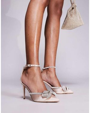 Steve Madden Lumiere Bow Detail Mid Heel Court Shoe - Brown