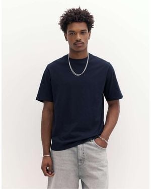 Pull&Bear Basic Short Sleeve Cotton T-shirt - Blue