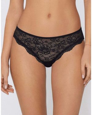 Tezenis Lace Brazilian Briefs - Black