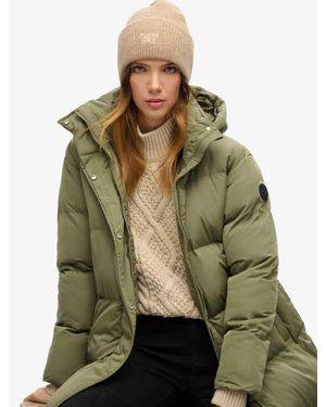 Superdry Soft Rib Knit Beanie Hat - Green