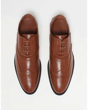 ASOS – schnürschuhe im budapester stil - Schwarz