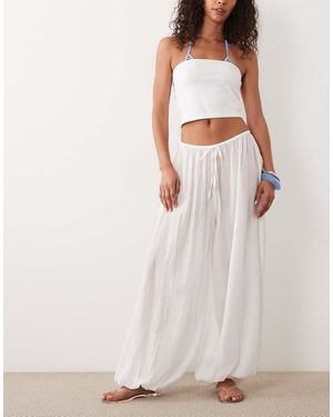 ARKET Pantaloni Da Spiaggia A Palloncino Bianchi - Bianco
