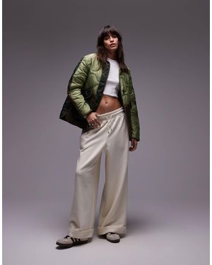 TOPSHOP Patchwork Quilted Liner Jacket - Gray