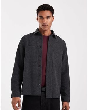ASOS Herringbone Overshirt - Gray