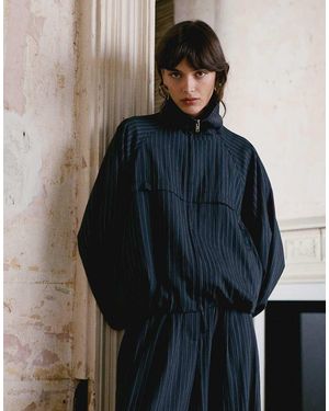 TOPSHOP Chaqueta A Rayas Con Cremallera De Modal De (Parte De Un Conjunto) - Azul