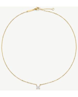 D.Louise Waterproof Bridal Asscher Cut Solitaire Necklace – Tarnish-Free - Natural