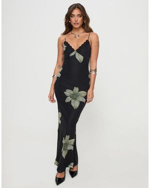Princess Polly Stardrop Mesh Lace Trim Cami Bodycon Maxi Dress - Blue