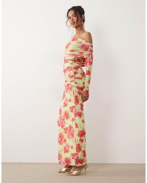 AFRM Bevin Mesh Elasticated Waist High Rise Maxi Skirt - Pink