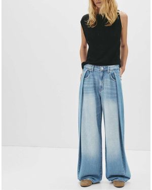 Pull&Bear Pleated Balloon Fit Jeans - Blue