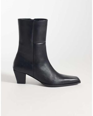 ASOS Reid Premium Clean Mid Heel Boot - Blue