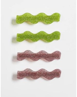 ASOS Pack Of 4 Sparkle Clips - Green