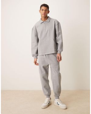ASOS Tapered sweatpants With Ribbed Cuffs - Natural
