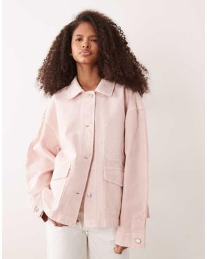 ARKET Oversized Denim Utility Jack - Roze