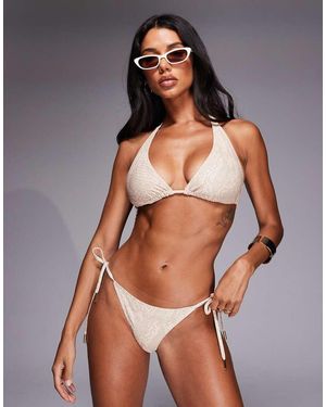 Wolf & Whistle High Apex Triangle Bikini Top - Brown