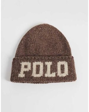 Polo Ralph Lauren Large Logo Beanie Brown