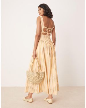Glamorous Square Neck Drop Waist Midaxi Dress - Natural