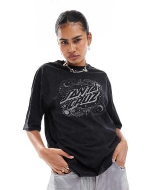 Santa Cruz Oversized Ornate Logo Dot T-Shirt - Black