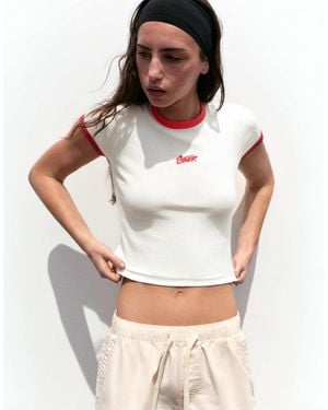 Pull&Bear T-shirt à motif stwd - Blanc