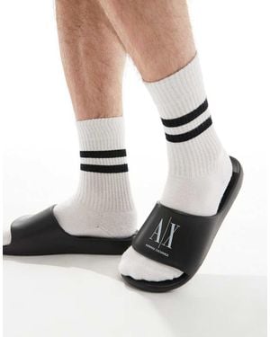 ARMANI EXCHANGE Logo Sliders - White