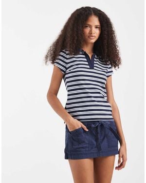 Hollister Twill Tie Up Mini Skort - Blue