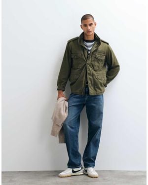 Abercrombie & Fitch Zip Up Utility Jacket - Green