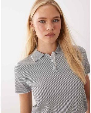 Mango Polotop Met Korte Mouwen - Grijs