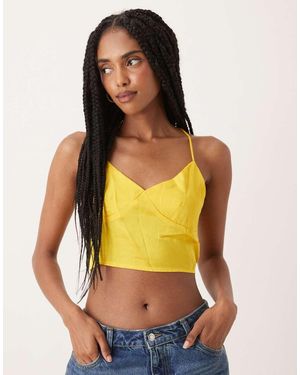 Collective The Label V-Neck Cropped Cami Top - Green