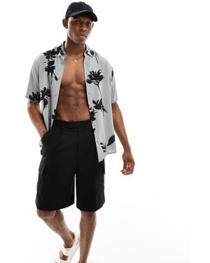 Only & Sons Relaxed Fit Viscose Shirt With Floral - Gray