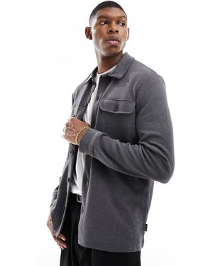 Only & Sons – hemdjacke aus sweatstoff - Grau