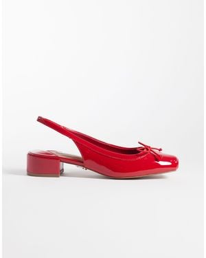Steve Madden Loved - ballerines vernies à talon et bride arrière - Rouge