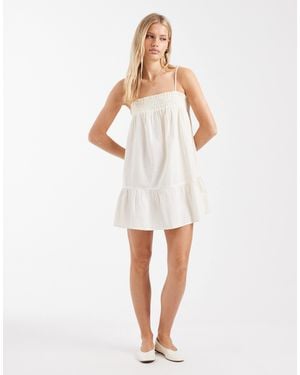 Aray Babydoll Mini Beach Dress - White