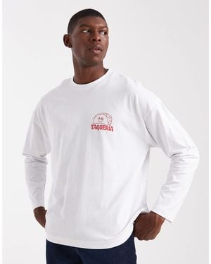 ASOS Oversized T-shirt With Chest Taco Print - White