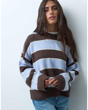 Hollister Knitted Crew Neck Jumper - Brown