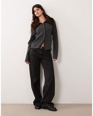 ASOS Strickjacke mit faux-fur-kragen - Grau