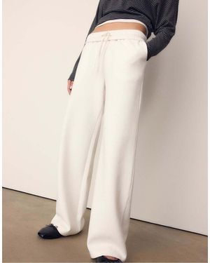 Stradivarius Wide-Leg Jogger Trousers - Natural
