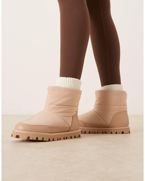 ASOS Audrey Nylon Snow Boots - Natural