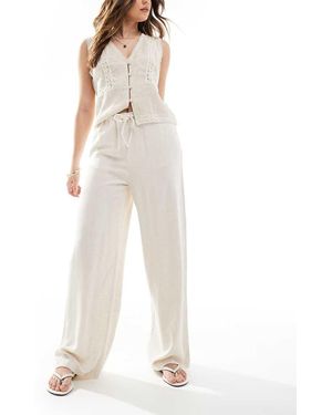 New Look Pantaloni Color Pietra - Bianco