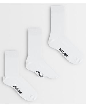 Jack & Jones 3 Pack Crew Socks - White