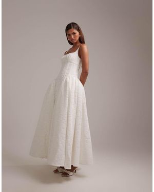 ASOS Lace Prom Bridal Midi Dress - White
