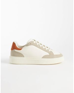 ASOS Schnür-sneaker mit orangefarbener fersenaussparung - Natur